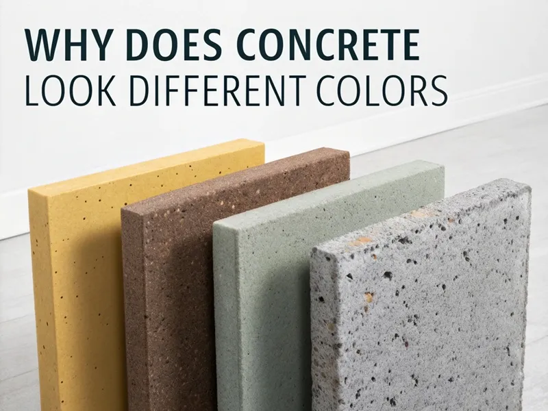 Why does concrete look different colors