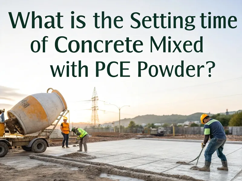 What is the setting time of concrete mixed with PCE powder