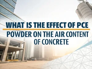 What is the effect of PCE powder on the air content of concrete