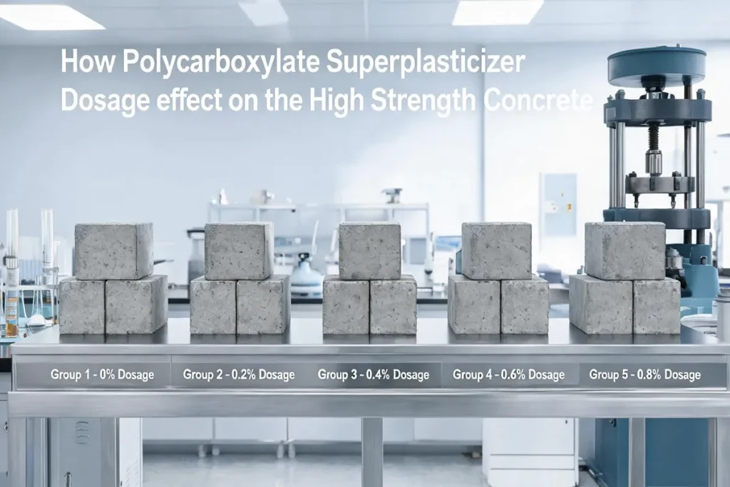 How Polycarboxylate Superplasticizer Dosage effect on the High Strength Concrete