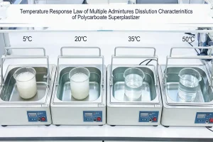 Temperature Response Law of Multiple Admixtures Dissolution Characteristics of Polycarboxylate Superplasticizer