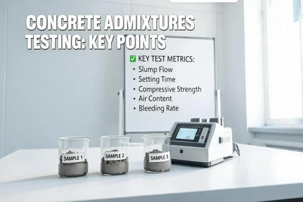 Concrete admixtures testing: Key points