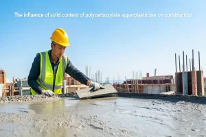 The influence of solid content of polycarboxylate superplasticizer on construction