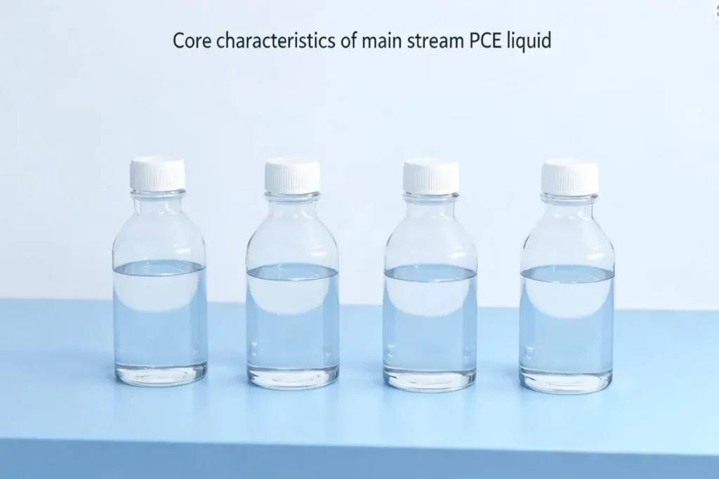 Core characteristics of mainstream PCE liquid