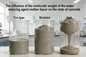 The influence of the molecular weight of the water reducing agent mother liquor on the state of concrete.