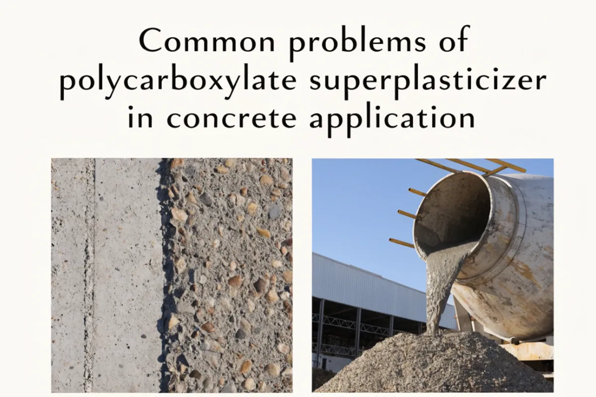 Common problems of polycarboxylate superplasticizer in concrete application