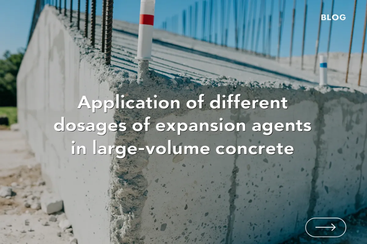 Application of different dosages of expansion agents in large volume concrete